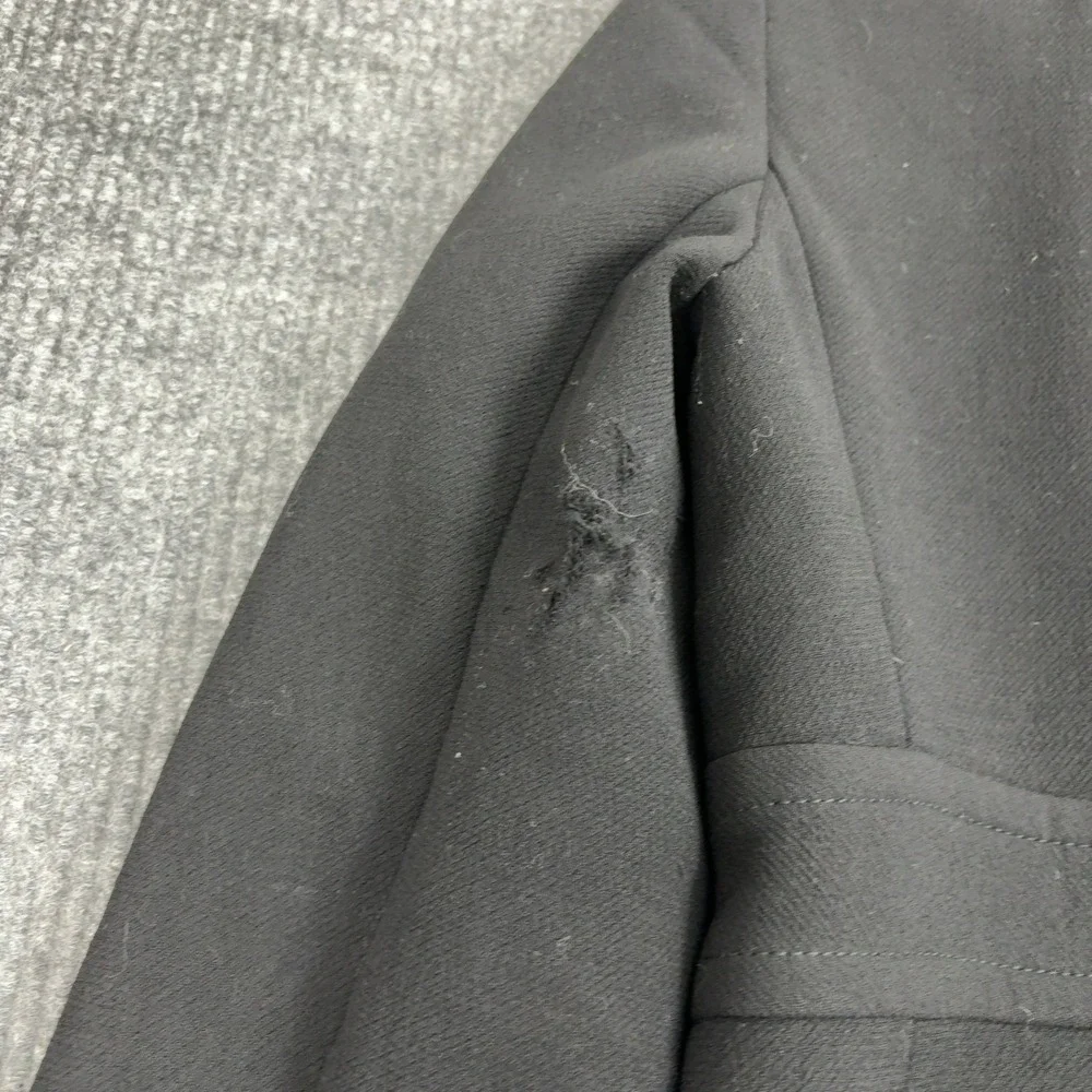 J Crew Coat Womens 12 Black Wool Double Cloth Mock Neck Classic Winter - Picture 8 of 10